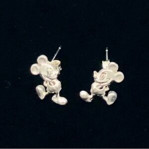 Silver Mickey Mouse Stud Earrings